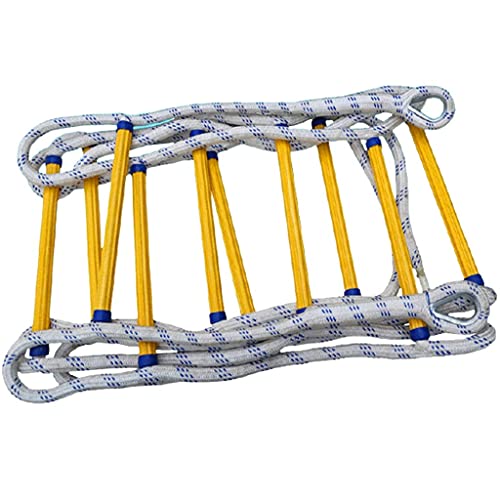 Rope Ladder,Safety Ladder Emergency Fire Escape Ladder Wear-Resistant Polyester Rope Ladder for Fire Drills/Yellow/35M/114.8Ft