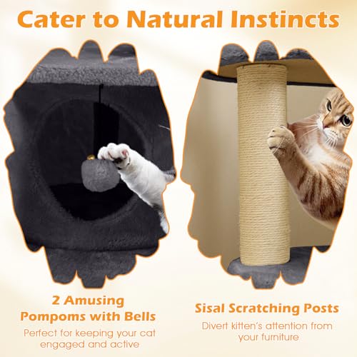 Árbol para gatos multi-niveles PETSITE 40 pulgadas, gris miniatura 6