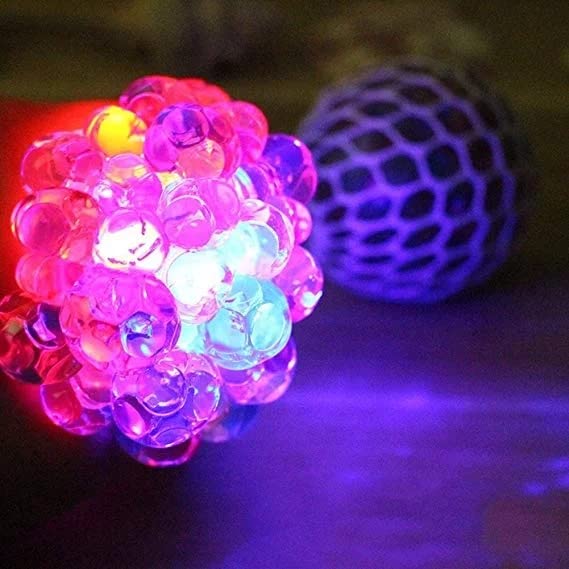 Sawkirp darshraj Stress Anxiety Relief Toy Pack of 1 Piece (2 Piece mesh led Balls), Multicolor 1