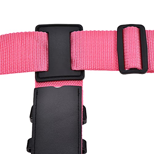 Image of uxcell Luggage Strap Suitcase Belt with 2 Buckles, 2Mx5cm Cross Adjustable PP Travel Packing Accessory, Rose Red
