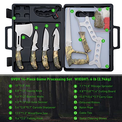 Gvdv Hunting Knife Set - Deer Hunting Gear And Accessories, Field Dressing Kit Portable Butcher Game Processor Set thumb #1