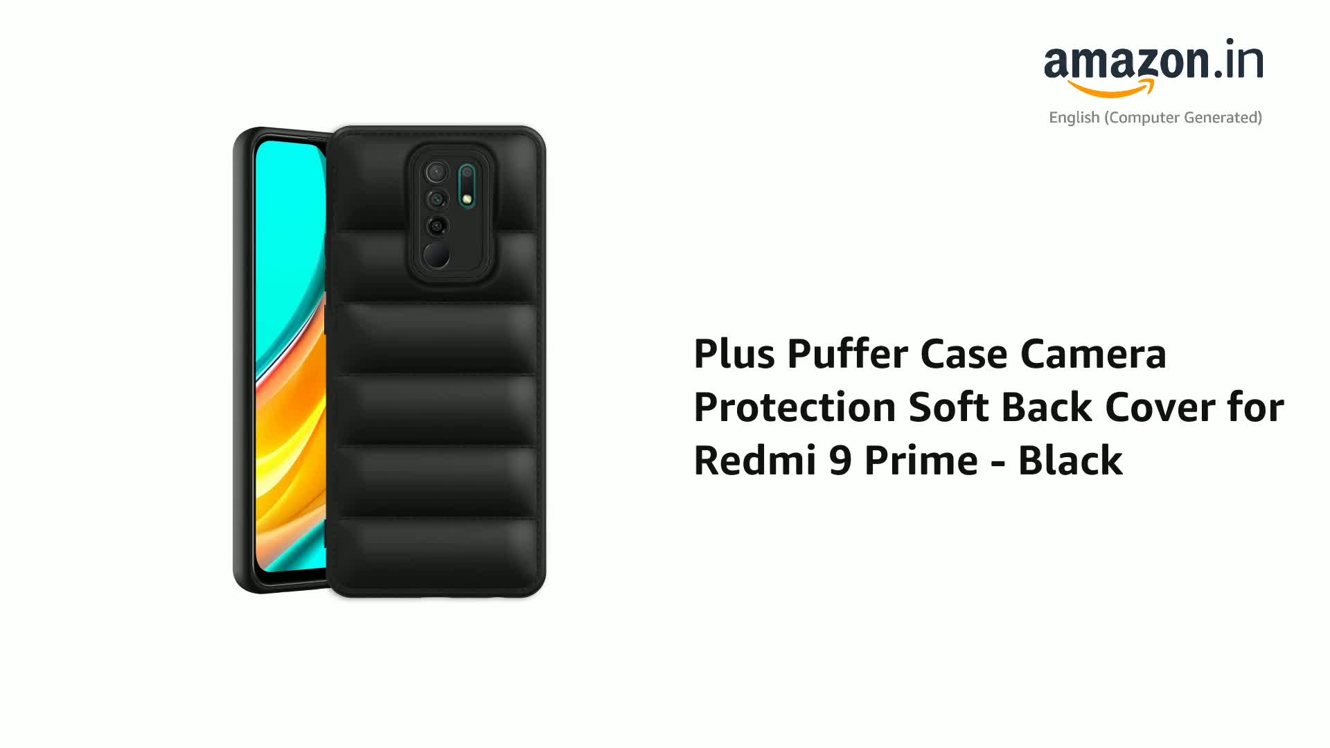 Plus Puffer Case Camera Protection Soft Back Cover for Redmi 9