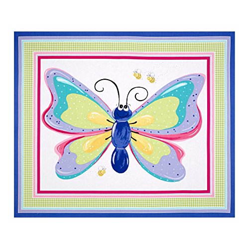 Hamil Textiles Quilt Fabric Flutter The Butterfly Flutter Wall Hanging 35.5in Panel Lilac Quilt Fabric