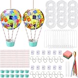 Rich in Quantity: you will receive 12 pieces of hot air balloons tissue paper crafts kit; Including 12 paper lanterns, 12-string lights, 12 small paper cups, 48 straws, 1000 thin sheets of colorful tissue and 24 pieces of ribbon, sufficient quantity ...