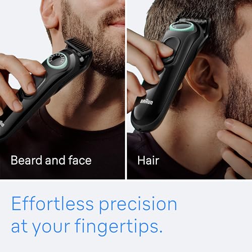 Braun All-In-One Style Kit Series 3 3470, 7-In-1 Battery Powered Trimmer For Men With Beard Trimmer, Ear & Nose Trimmer, Hair Clippers & More, Ultra-Sharp Blade, 40 Length Settings, Washable view 2