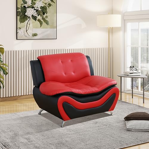 SIENWIEY 42 Inch Leather Sofa for Living Room,Living Room Furniture