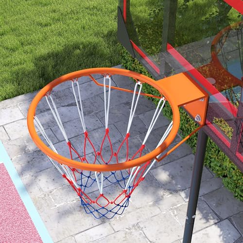 Aiyaplay Basketball Hoop Outdoor Indoor, 210-260Cm Height Adjustable Basketball Hoop With Wheels, Larger Base, For 6+ Years, Red - 9