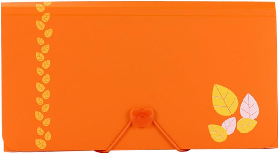 KINARY 13-Pocket Poly Expanding File, 10.23 x 5.39 Inches, Junior Size for Receipts and Checks, Includes Tabs (orange)
