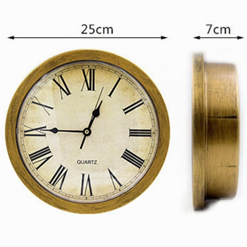 Reloj de Pared Secreto Oculto Redondo Vintage, Caja Fuerte de Seguridad para Joyas, Dinero en Efectivo y Objetos de Valor (gold)