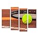 Produktbild islandburner Bild Bilder auf Leinwand Tennisball und -schläger auf einem Tennissandplatz Wandbild, Poster, Leinwandbild JKN