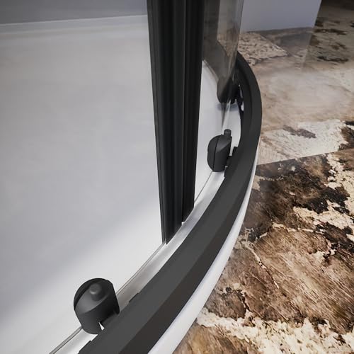 Box Doccia Semicircolare Vetro Temperato 6Mm H185Cm Modello Tonga (Vetro Trasparente, 70X90Cm) - 3