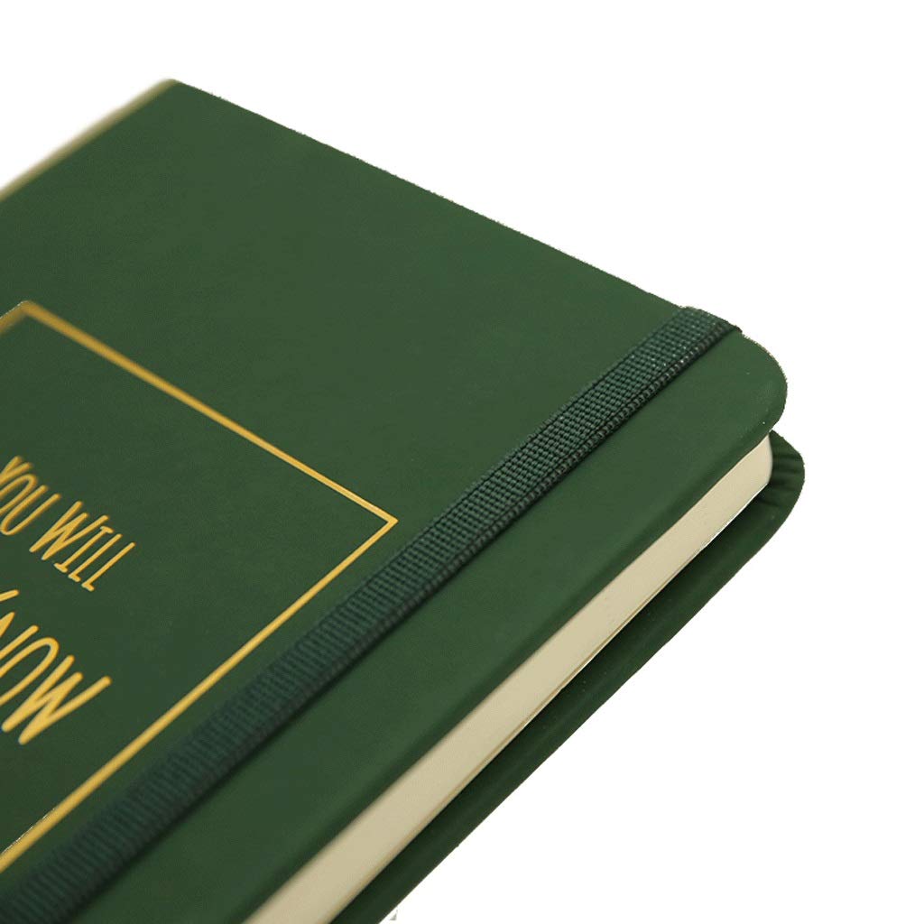 Journal Hardcover Croûte carnet de Cahier 80G Papier Page intérieure Bord de Rond-Notes Créatif Creative Exquis (Color : Green)