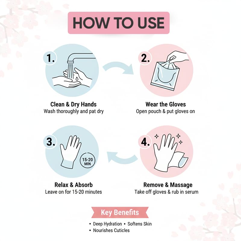 Image of Wipness Hand Peeling Mask for Men & Women | Exfoliating Glove Mask for Tan Removal, Dead Skin & Rough Hands | Deep Hydration, Soft & Smooth Skin Care - Pack of 1 (1 Pair)