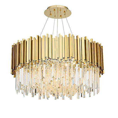 Moderno minimalista d'oro lampadario in cristallo di lusso, ferro Art Artigianato decorativo Villa ristorante soggiorno lampada camera hotel cristallo decorazione 60 x 30 cm lampada da soffitto lucido