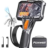 FOXWELL Y406D-Elite Dual Lens 2-Way 220° Articulating Borescope, 0.25in Ultra-Slim Probe, HD IPS Display, IP67 Waterproof, Flexible Camera for Automotive, HVAC, Plumbing & Industrial Inspections 5.3FT