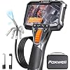 FOXWELL Elite Dual Lens 2-Way 220 Articulating Borescope, 0.25in Ultra-Slim Probe, HD IPS Display, IP67 Waterproof, Flexible Camera for Automotive, HVAC, Plumbing & Industrial Inspections 5.3FT