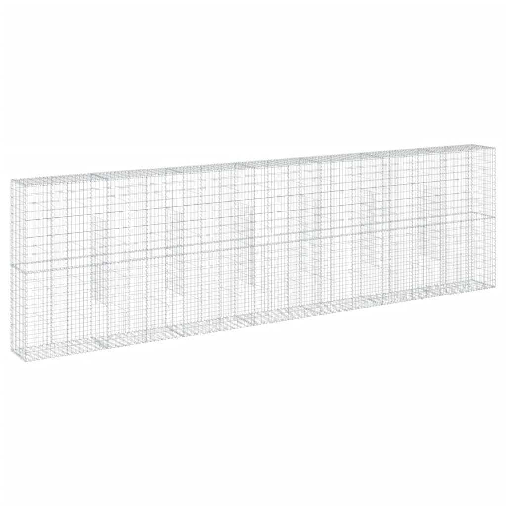 vidaXL Gabion Basket with Cover - 700x50x200 cm - Galvanised Iron - Silver