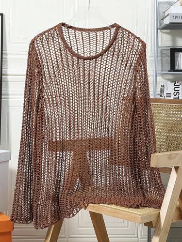 Pullover Sweaters for Men Round Neck Hollow Casual Sweater2