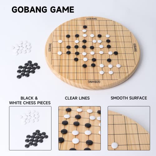 Juego de Mesa Dos en Uno de Damas Chinas y Gobang 11.5" miniatura 5