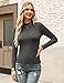 Marvmys Women's Turtleneck Long Sleeve Shirts Fall Fashion Basic Thermal Underwear Tops Winter Clothes 2025 Dark Grey S