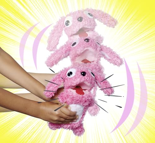 Simba 105953332 ScreamerZ Hase „Rambling Rabbit“ mit Sound - witziges Kuscheltier mit Schrei-Geräuschen - Plüschfigur für Kinder ab 5 Jahre, ca. 30 cm, rosa