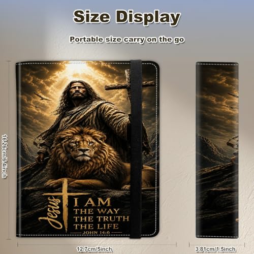 Image of Photo Album 4x6 120 Photos with Strong Elastic Band, Jesus Lion | Large Capacity Premium Leather Picture Album, Portable Wallet Albums Photo Book for Family Anniversaries Wedding Baby