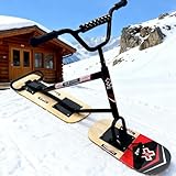 Schneescooter/Skier für Erwachsene, ergonomischer Griff und revolutionärer Dual-Ski, um 360 ° drehbar und 150 kg Traglast, für alle Geländefahrzeuge, Schneemobil/Fahrrad für den Winter
