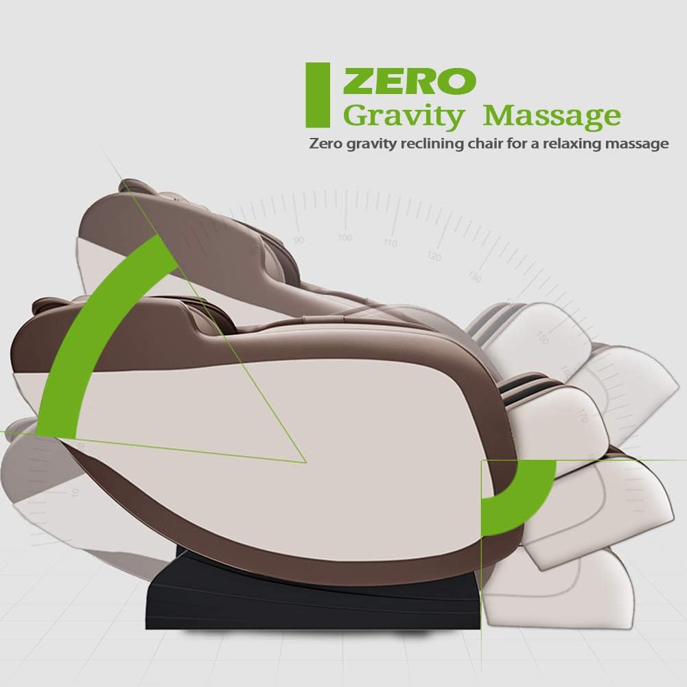 Real Relax 3D Massage Chair Recliner with Bluetooth, S Track, Yoga Stretching,Golden : Beauty & Personal Care