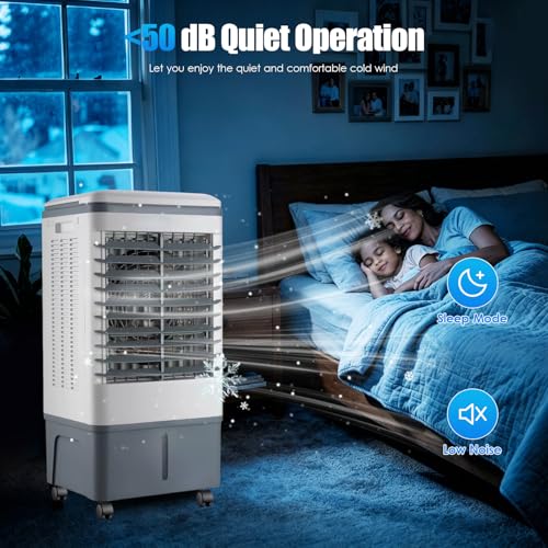 Enfriador de aire evaporativo de 20L para combatir el calor seco con oscilación de 120° 6