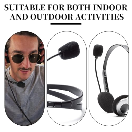 6 Stück Kopfhörer Ohrpolster und 3 Stück Schaumstoff Mikrofon Ohrpolster, 55 mm Schwarz, Ersatz Ohrpolster aus Schaumstoff für Büro Telefon Headsets, Funkgeräte, Walkie Talkies