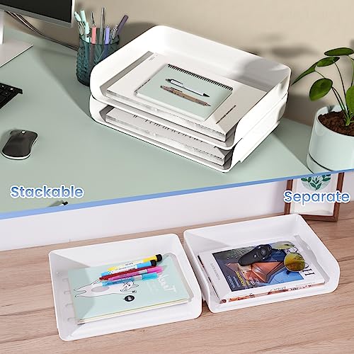Porte-documents de bureau A4 empilable Tomorotec support de rangement blanc