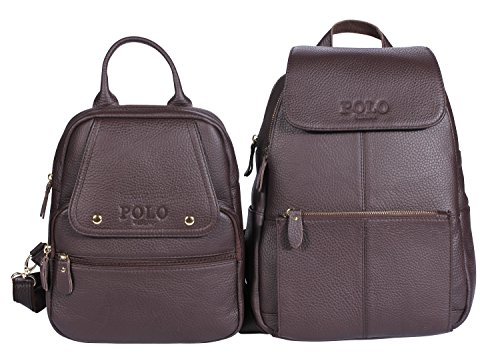 VIDENG POLO Donne vera pelle Zaino M520 di stile