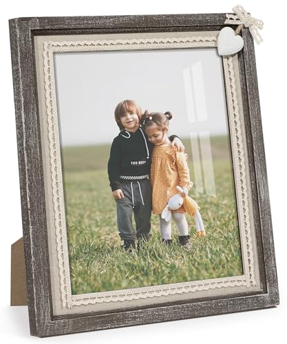 Sapowerntus 8x10 Picture Frames Rustic Wood Farmhouse Cute Heart Love