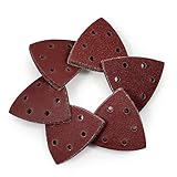 SPEEDWOX 60 Pcs 3-1/2 Inches 90mm Detail Sander Sandpaper Triangle Hook and Loop Sanding Pads Assorted 40/60/80/100/120/240 Grits Triangle Detail Oscillating Tools