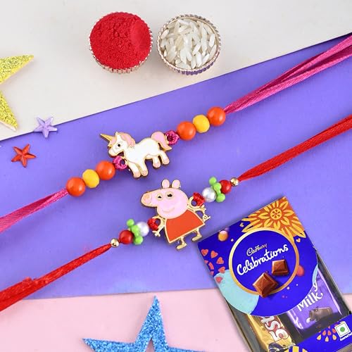 CraftVatika Chocolates with Rakhi Gift Combo for Brother Boy Kids Sister Rakhi Set of 2 for Kids Boys Girls Rakhi Chocolates Gift Rakhi with Gift Hamper (RAKHI514-SCCOMBO) Deal