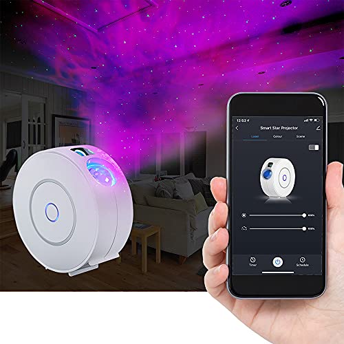 Projetor Smart Star com pontos de luz em movimento e Nebulosa LED colorida Lâmpada de projeção Wifi