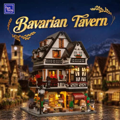 Image of PANTASY Bavarian Tavern Building Set for Adults with Type-C Lighting