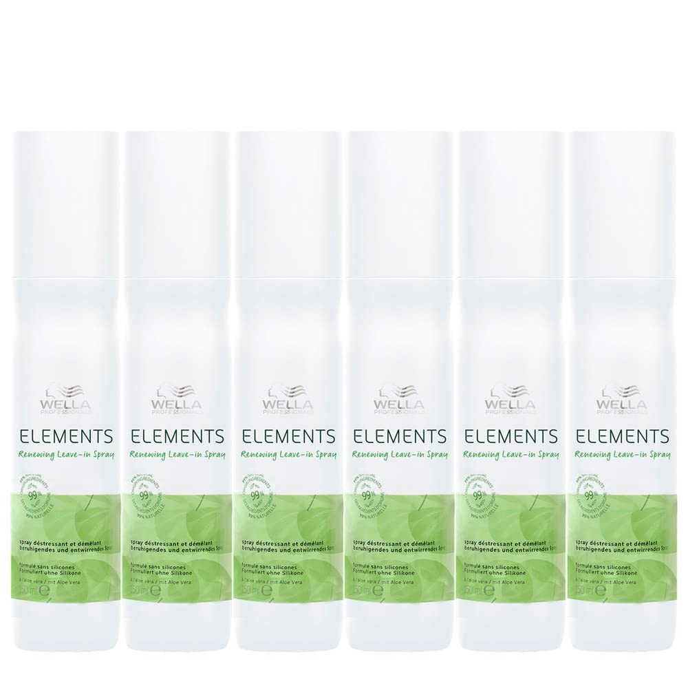 Wella Elements Leave-in Spray 6 x 150 ml Parabenfreier 2-Phasen-Conditioner für trockenes-sprödes