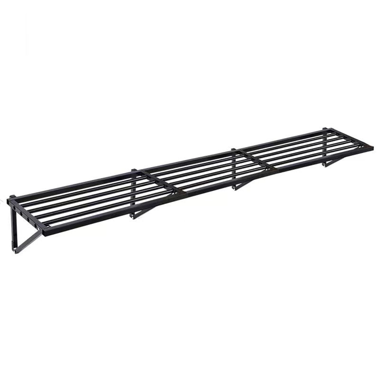 SVFOEBJM Metal Floating Shelf - Heavy Duty Wall Mounted Storage Rack for Tool Organization in Garage, Basement, Shed, Kitchen, and Pantry