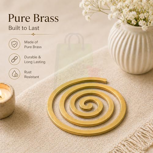 Image of Brass Plain Helix |Size- 4 Inch Approx |Weight- 200gm Approx | Energy Booster Vastu Remedy | Vastu Helix Remedy for Zone Correction | Zonal Placement - NW | Pack of 1