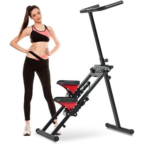 Climber & Stepper-Stair Master for Exercise at Home Full Body Workout Machine,Foldable Vertical Climber Exercise Machine,Cardio Exercise Climber,Adjustable Tilt&Handlebar Cover
