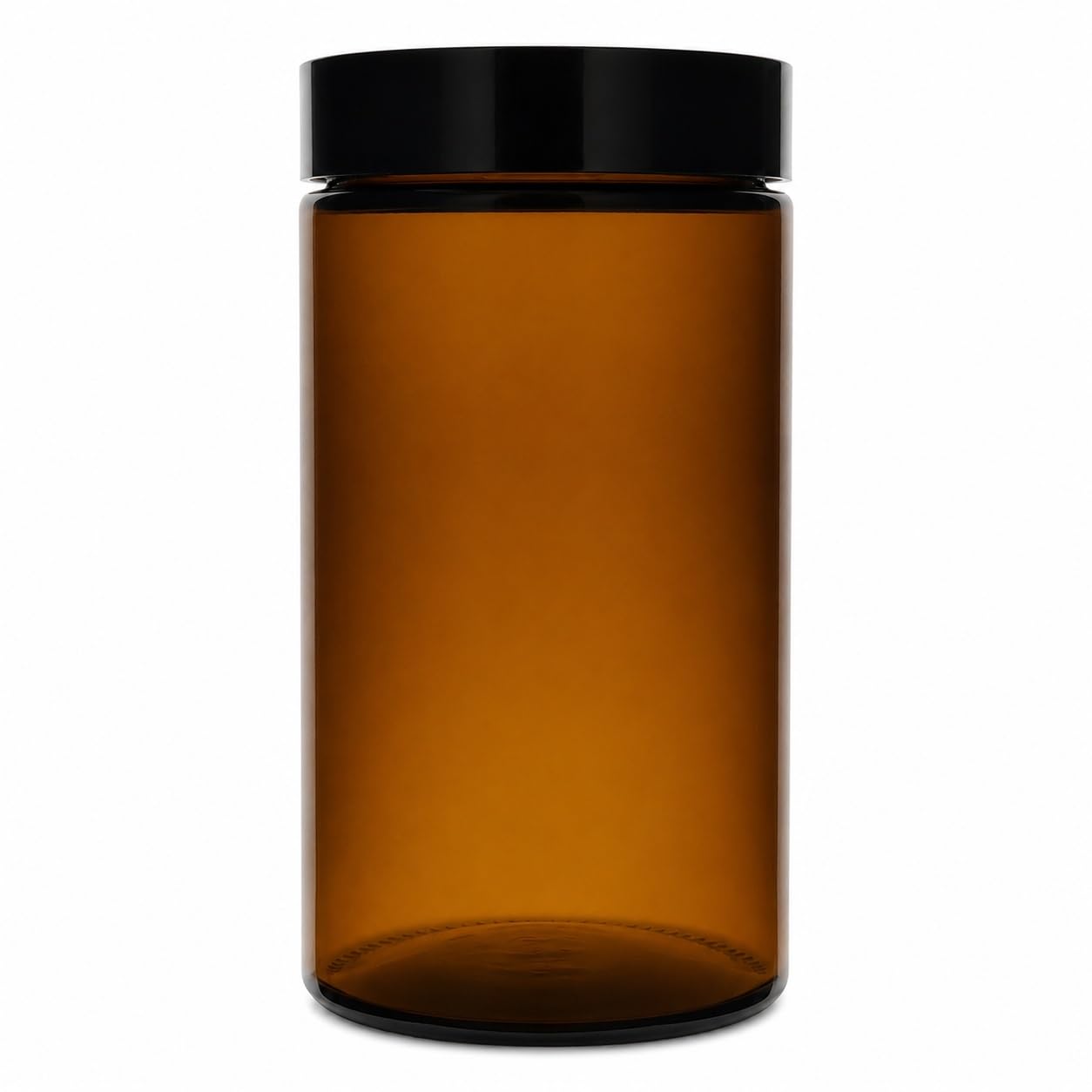 AVALON 500ml Large Amber Glass Jars with Black Airtight Lid - Recyclable, Refillable, BPA-Free, Smell-Proof Jar for Storage, Discreet Herb Curing, Stash Canister