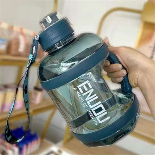 Image of Large-Capacity Water bottle Gallon Gym Bottle Fitness Bottle PETG Plastic, BPA Free, Leackproof Clear Transparent all Color Available - 2.5 Liter (Blue)