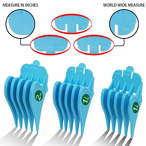 Image of CR8GR8 Professional Hair Clipper Combs Guides, NO.10+NO.12+NO.16, Blue, Fits Most Wahl Clippers