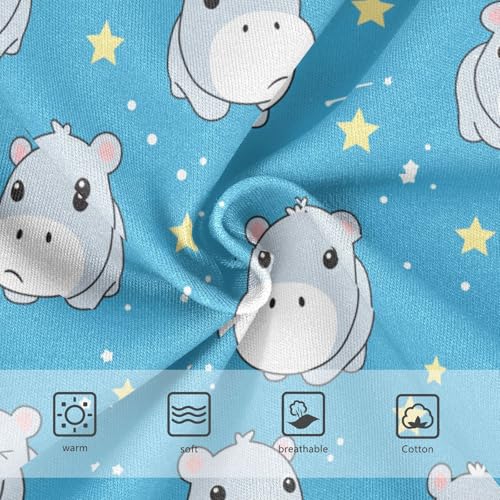 Wusikd Cute Hippopotamus Girls' Underwear Cotton Stars Girls Briefs Soft Toddler Underwear 2T3