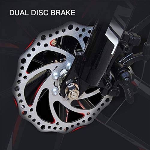 JLRTY Mountainbike Mountainbike, 26 Zoll Bergfahrräder Hardtail, Carbon-Stahlrahmen, Vorderradaufhängung Doppelscheibenbremse, 21/24/27 Beschleunigt (Color : White+Blue, Size : 21 Speed) – Bild 7