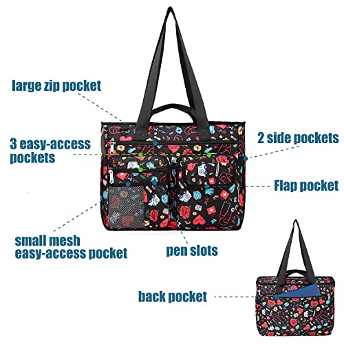 Gatycallaty Nurse Tote Bag for Women First Aid Organizer with Multi-Pockets, Healthcare Work Travel Essentials Nursing Gifts3