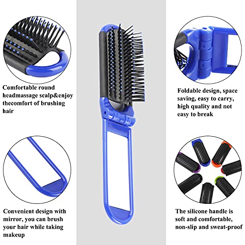 Louise Maelys 6Pcs Colorful Folding Pocket Hair Brush Portable Hair Comb For Travel Christmas Gift Idea #TOP2