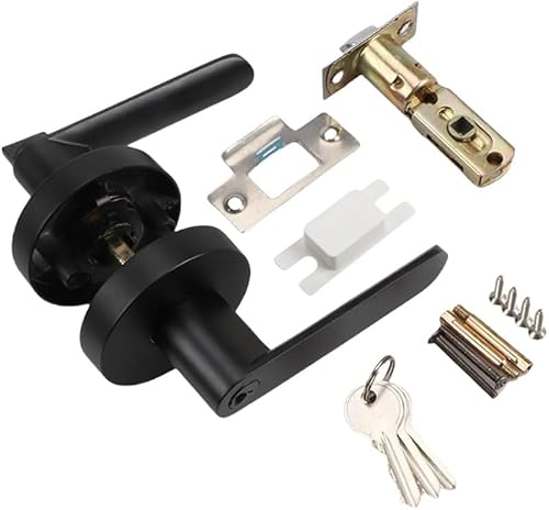 Rutexc球状ラッチ、室内浴室ドアロック、シングルタング、家庭用ユニバーサルラウンド3バーハンドルロック