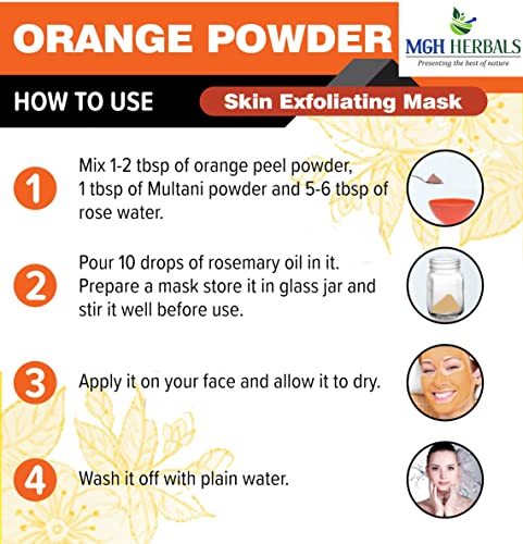 Image of MGH Herbals Orange Peel Powder For Skin And Face (100 Grams) | 100% Natural, Preservative-Free, No Chemcial
